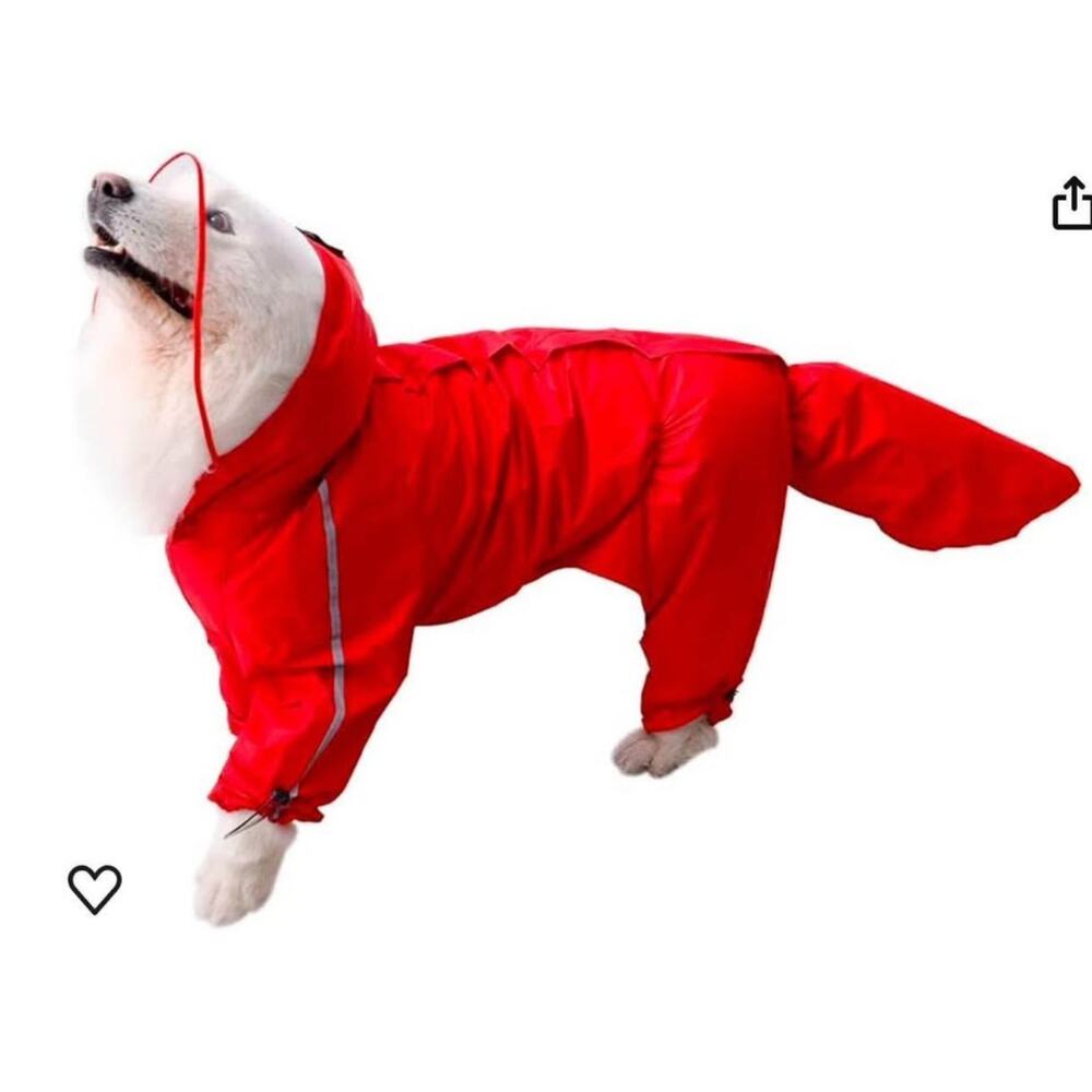 Dog Raincoat 2 Piece Sets, Adjustable Dog Rain Jacket and Vest,